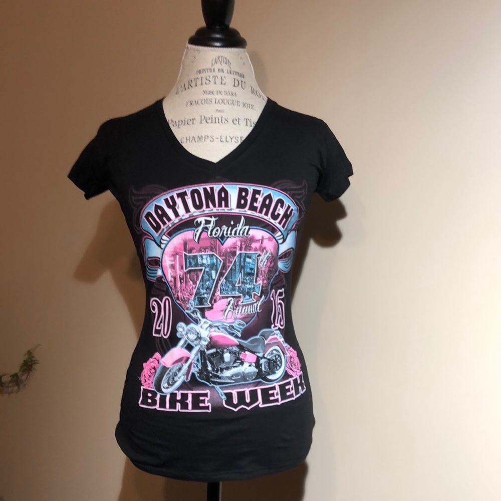 Motorcycle Tshirt, Black, size large
